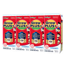 Sữa Growplus Đỏ ít đường 180ml (lốc 4 hộp)