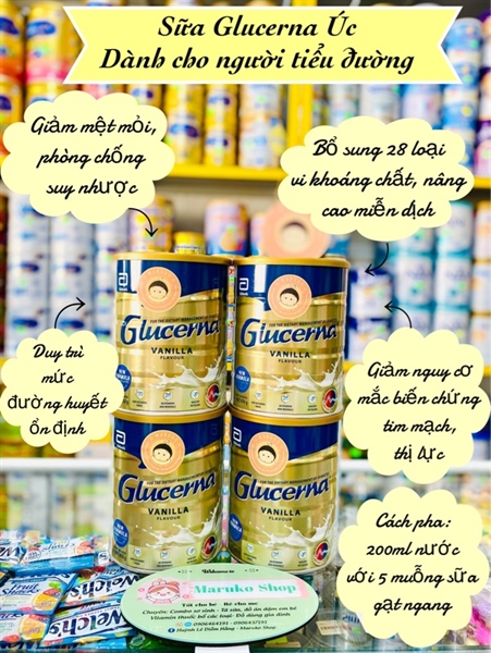 Sữa Glucerna Úc vị vani 850g