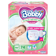 Tã quần Bobby mở 1 bên size NB-S 74m