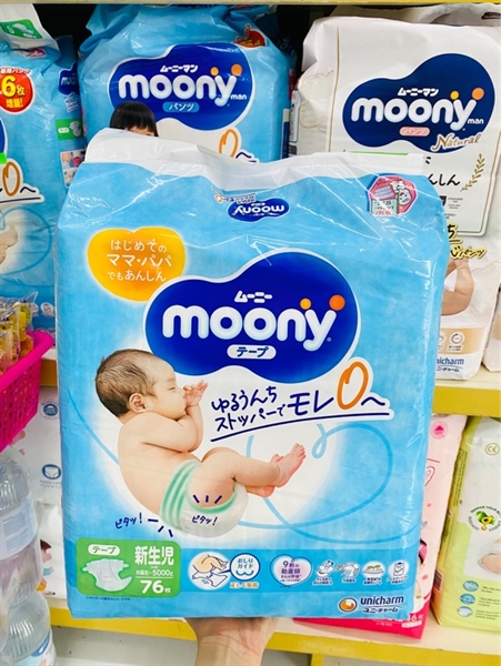 Tã dán Moony Blue size Newbon 76M