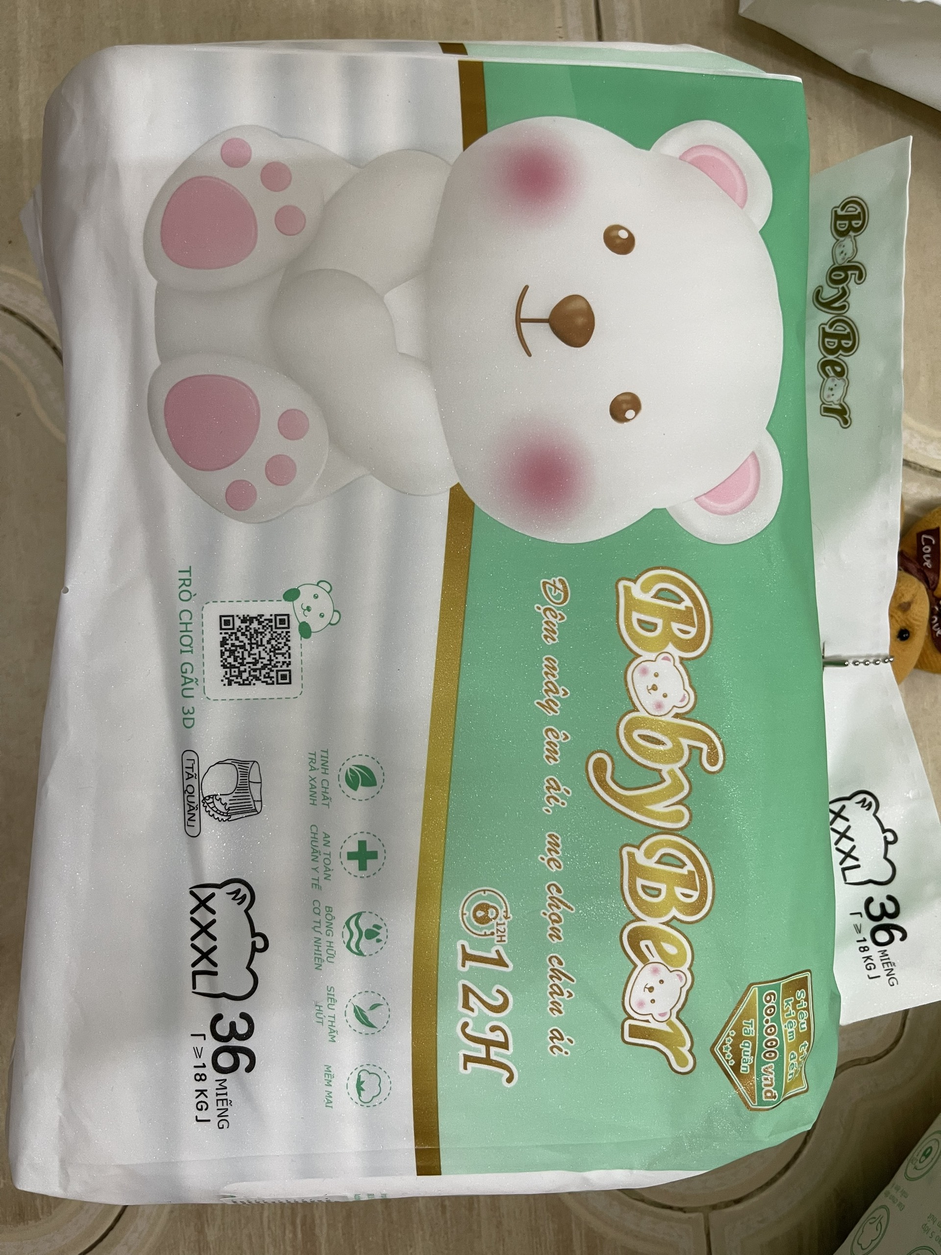 Tã quần Boby Bear size XXXL 36 miếng