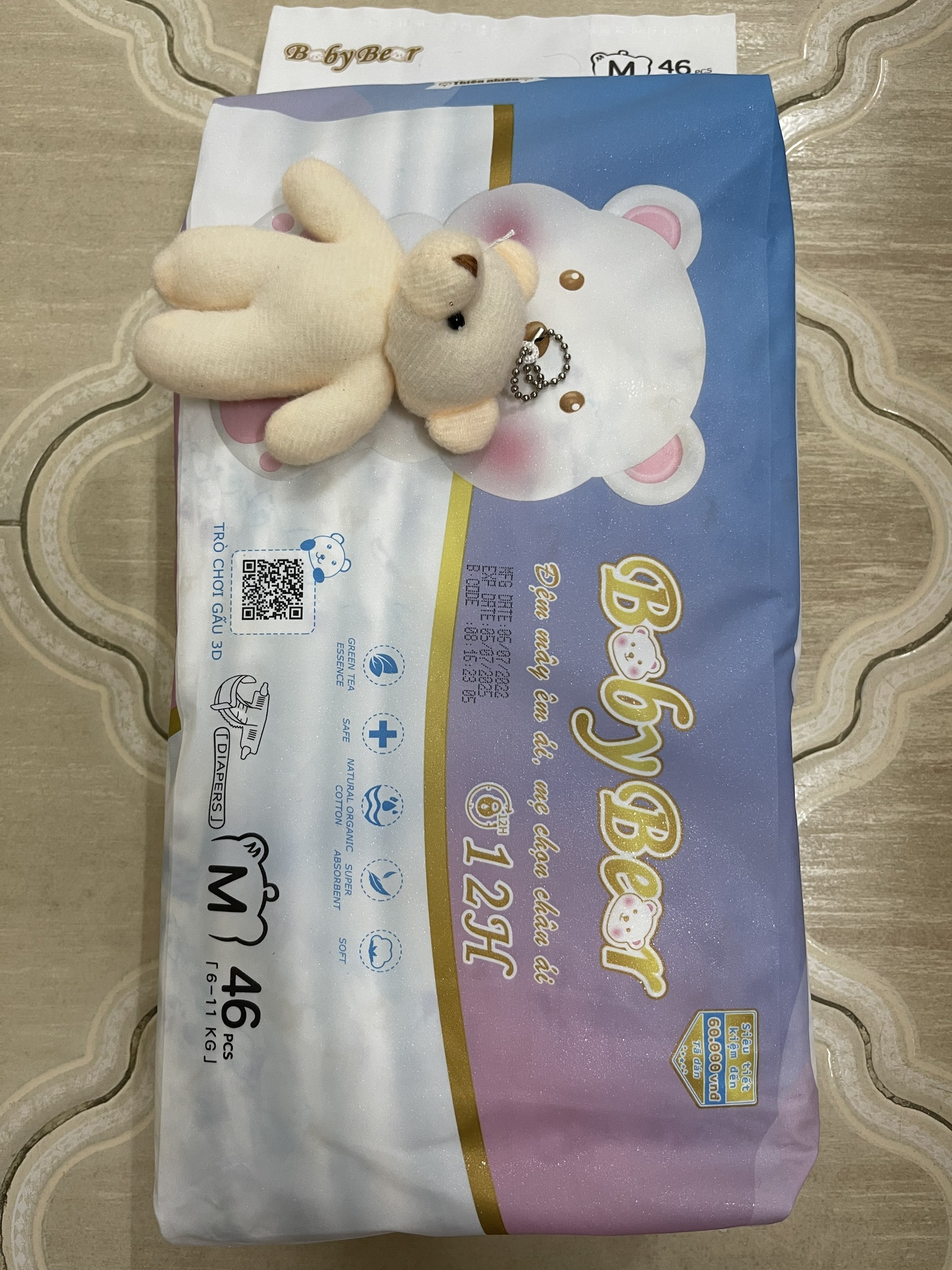 Tã dán Boby Bear size M 46m