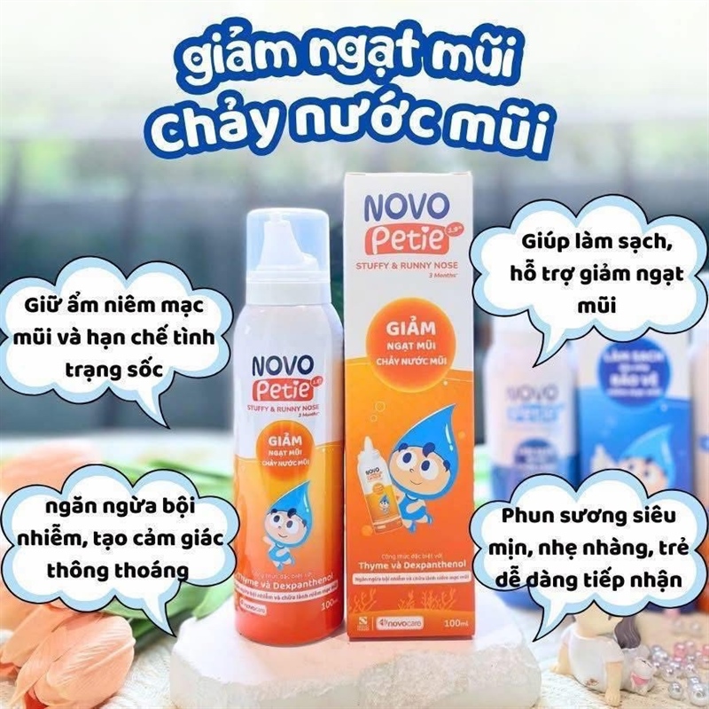 Xịt mũi kháng viêm Novo Petie 3m+ 100ml