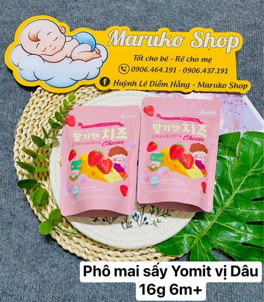 Phô mai sấy Yomit vị Dâu 6m+