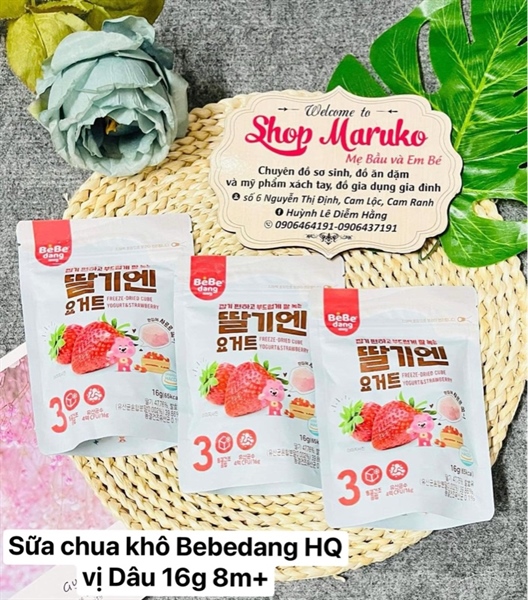 Sữa chua khô Bebedang HQ vị Dâu 8m+