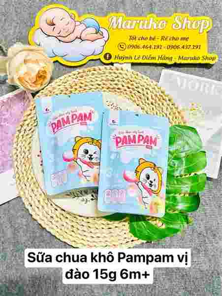 Sữa chua khô Pampam vị Đào 15g 6m+