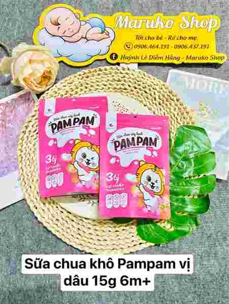 Sữa chua khô Pampam vị Dâu 15g 6m+