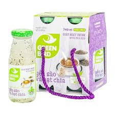 Lốc 4 chai Yến hạt chia Green Bird 185ml