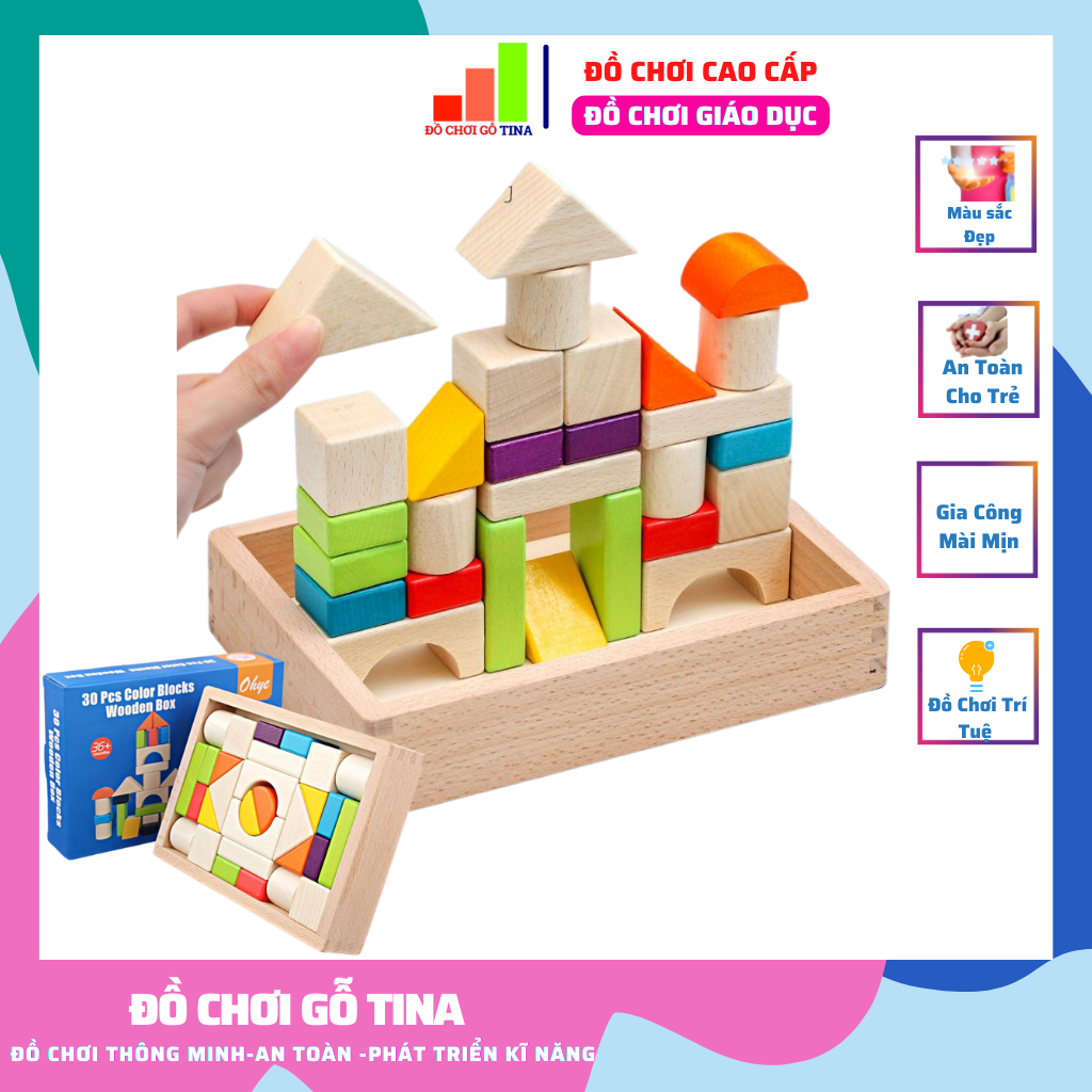 Hộp gỗ 30 chi tiết