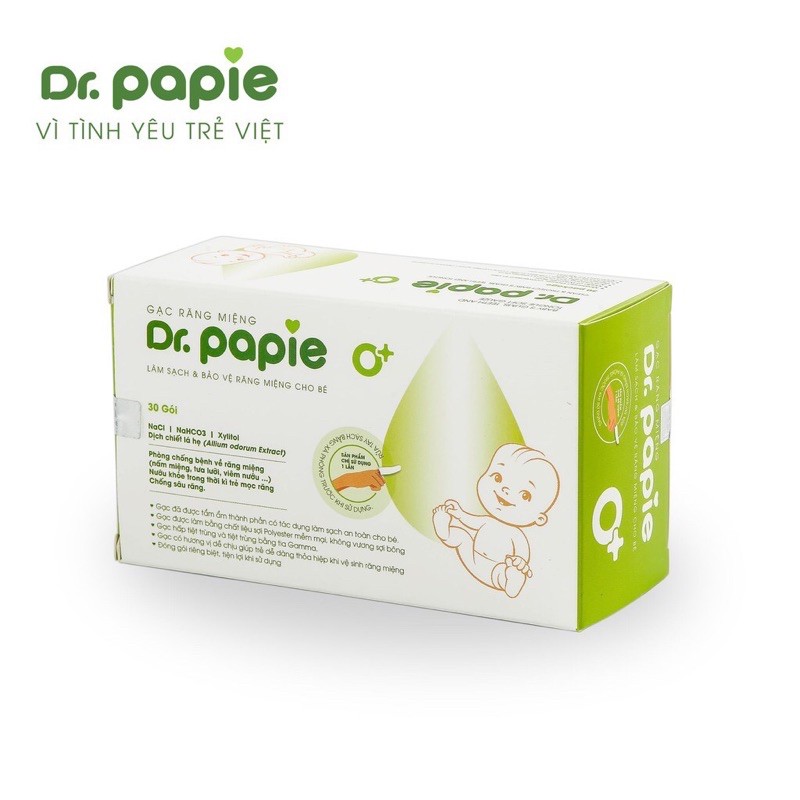 Gạc rơ lưỡi Dr Papie hộp 30c - 1662