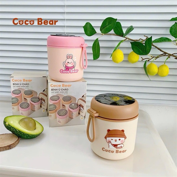 Bình ủ cháo gấu Coco Bear 530ml