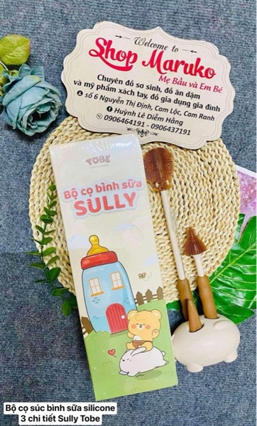 Cọ súc bình silicone Sully Tobe 3 chi tiết