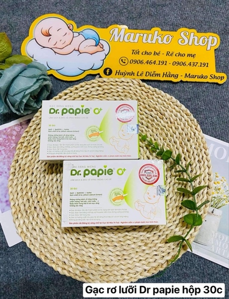 Gạc rơ lưỡi Dr Papie 0m+ (hộp 30cái)