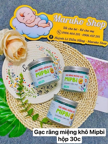 Gạc rơ lưỡi khô Mipbi hộp 30c