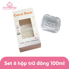 Hộp trữ đông Coco Bear 100ml set 6h