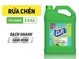 Nước rửa chén Gift trà chanh can 3,8kg