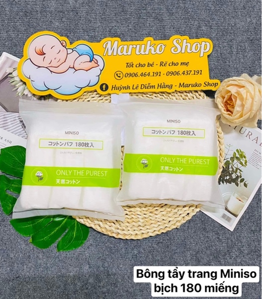 Bông tẩy trang Miniso 180 miếng