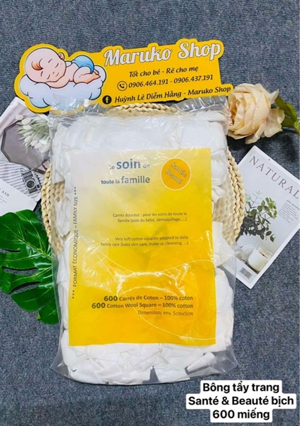 Bông tẩy trang Santé & Beauté 600 miếng