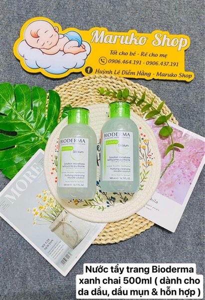 Nước tẩy trang Biodemar Xanh nắp nhún 500ml
