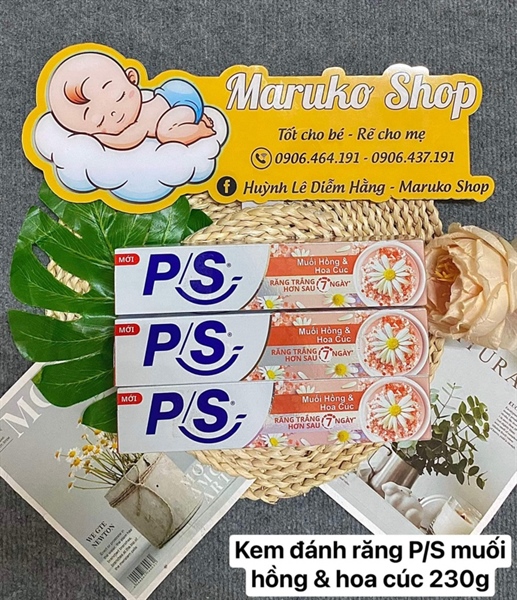 Kem đánh răng P/S muối hồng và hoa cúc 230g