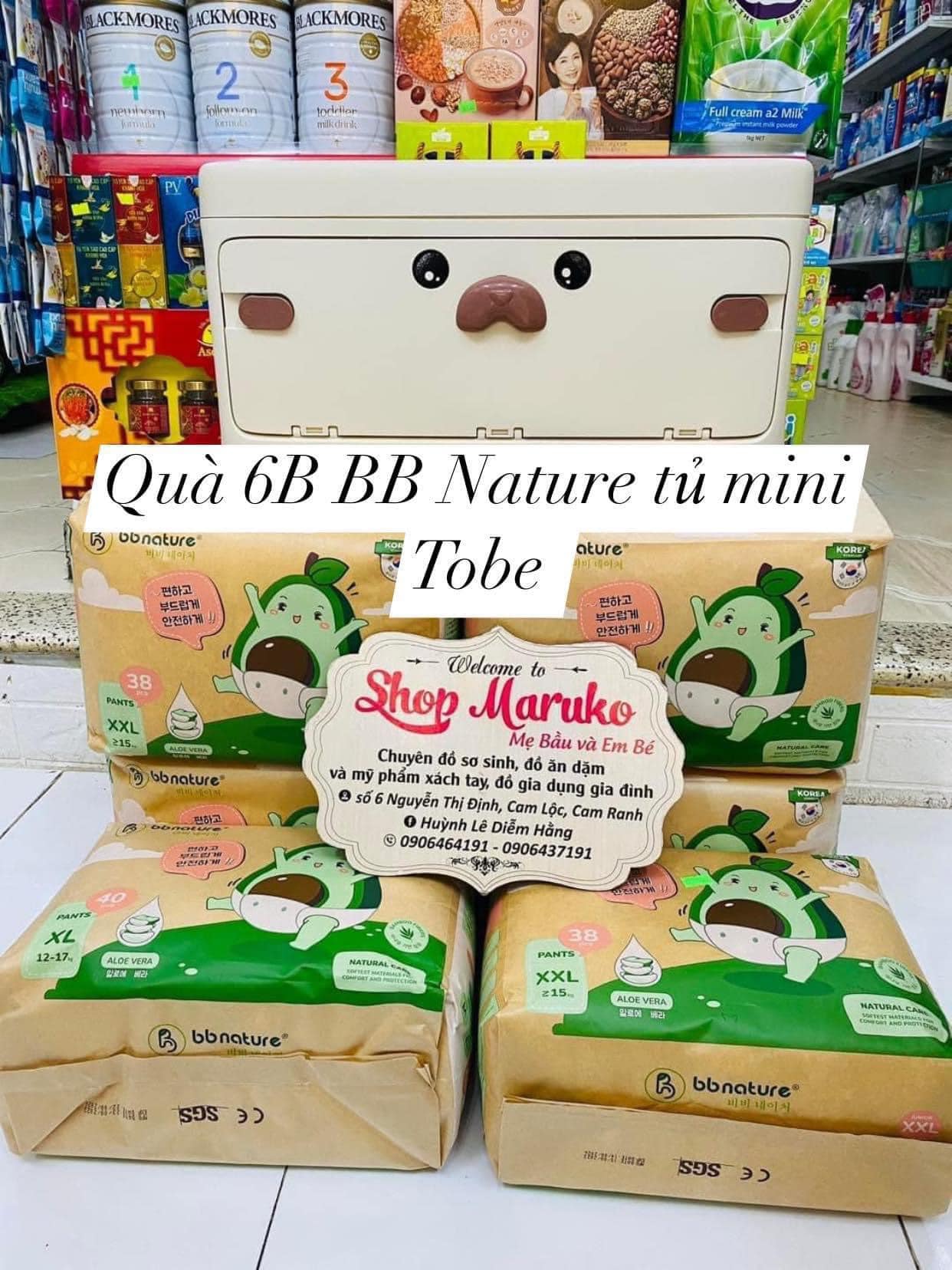 06 bịch BB Nature tặng 01 Tủ nhựa Tobe