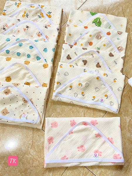 Khăn choàng có mũ muslin Ngọc Linh