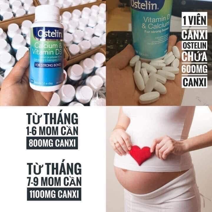 Canxi & vitamin D Ostelin cho mẹ bầu