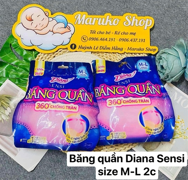 Băng quần Diana Size M-L (2 cái)