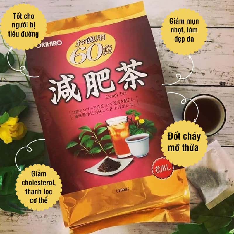 Trà phổ nhĩ giảm mỡ Genpi Nhật Bản